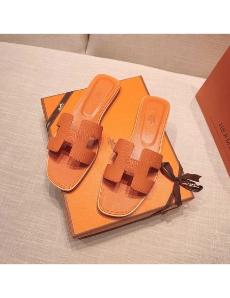Hermes flat slides summer shoes_23