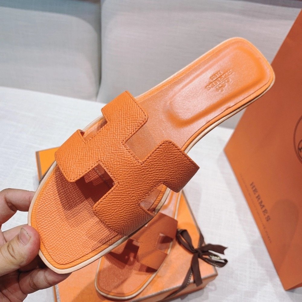 Hermes flat slides summer shoes_23