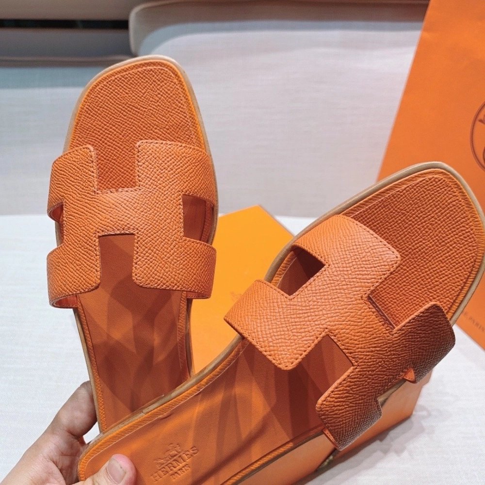 Hermes flat slides summer shoes_23