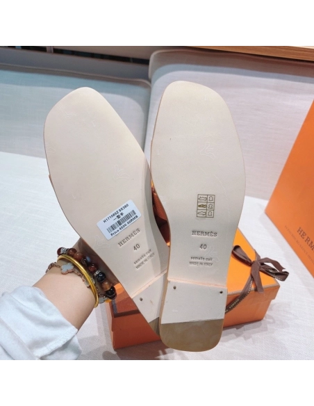 Hermes flat slides summer shoes_23