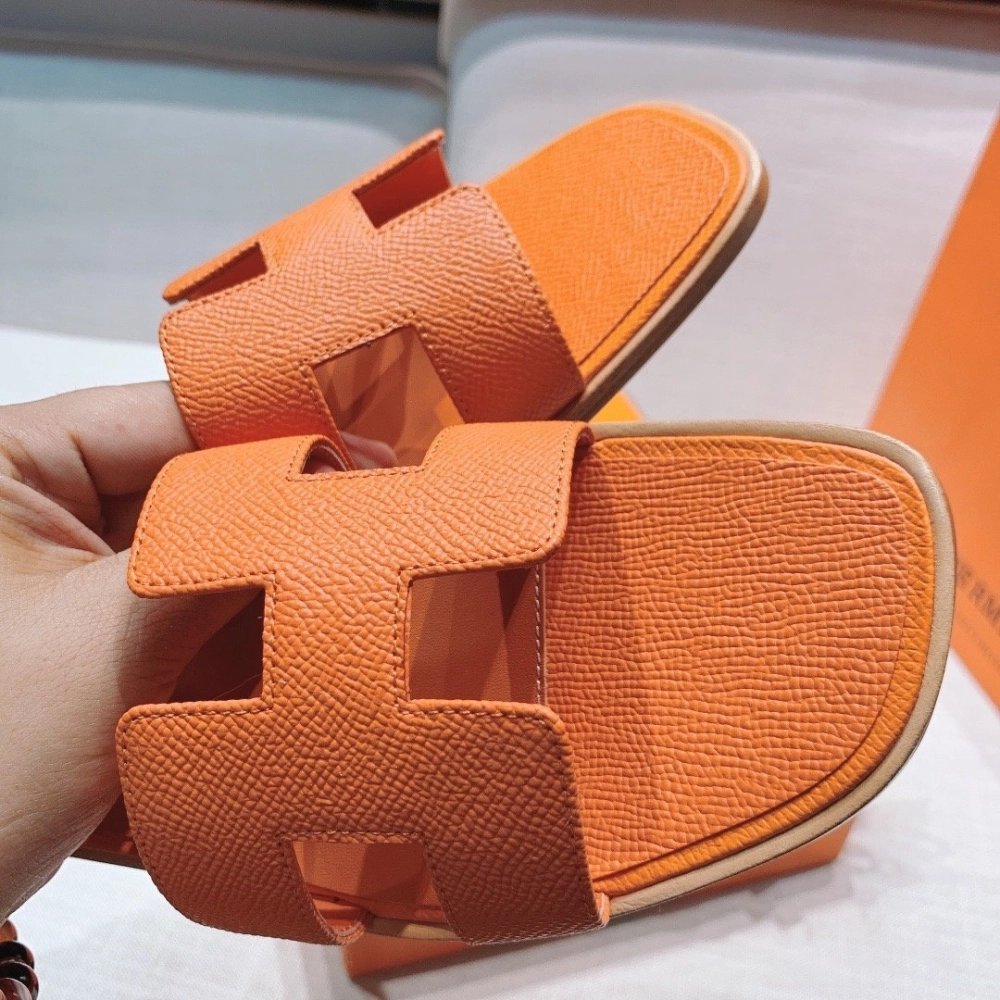 Hermes flat slides summer shoes_23