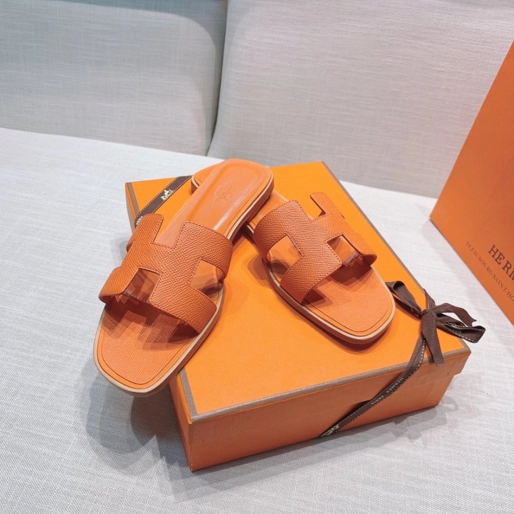 Hermes flat slides summer shoes_23