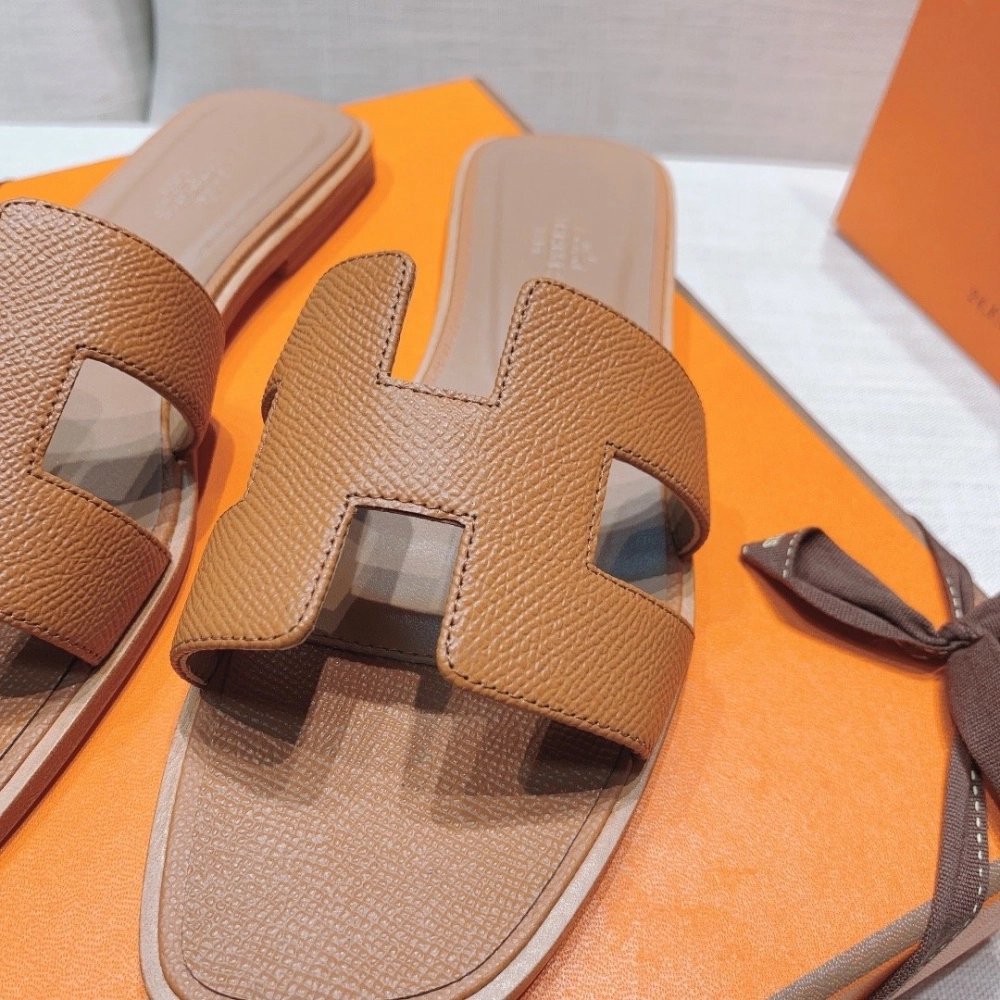 Hermes flat slides summer shoes_24