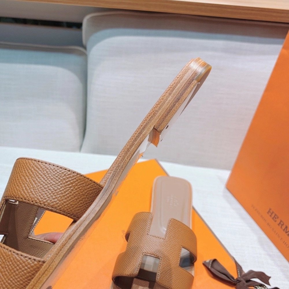 Hermes flat slides summer shoes_24