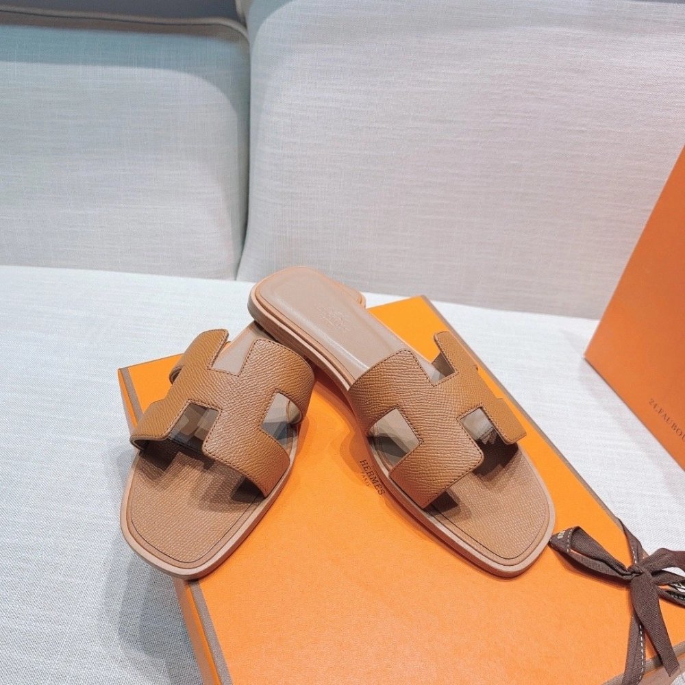 Hermes flat slides summer shoes_24