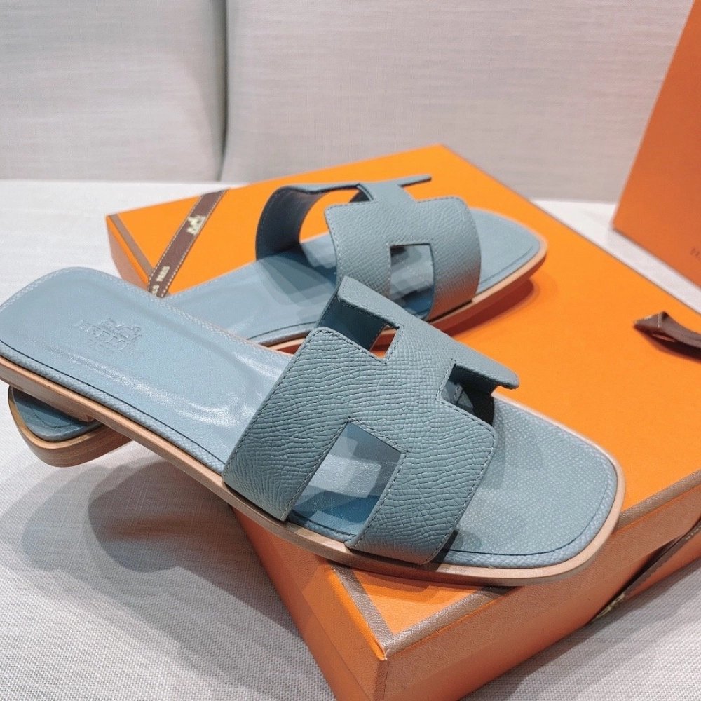 Hermes flat slides summer shoes_25