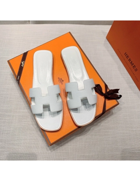Hermes flat slides summer shoes_26