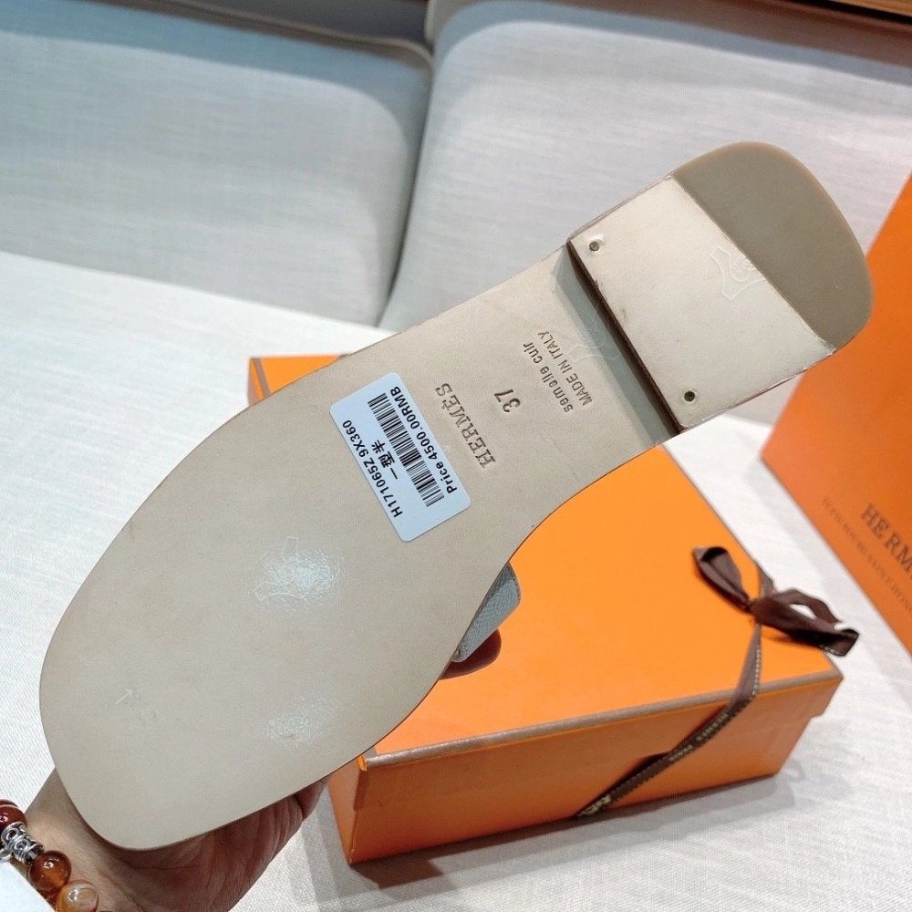 Hermes flat slides summer shoes_26