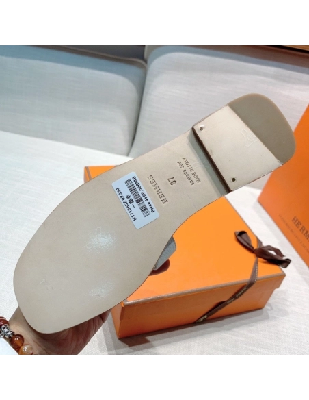 Hermes flat slides summer shoes_26
