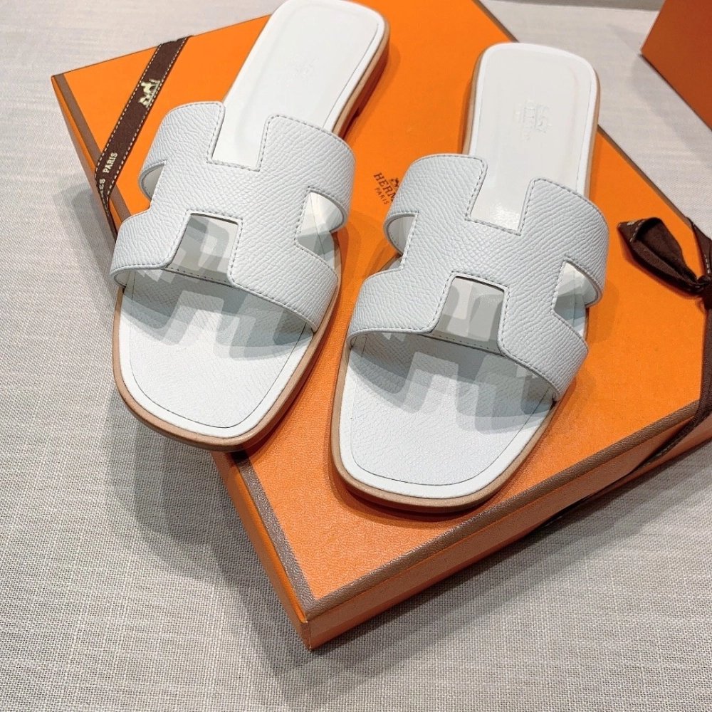 Hermes flat slides summer shoes_26