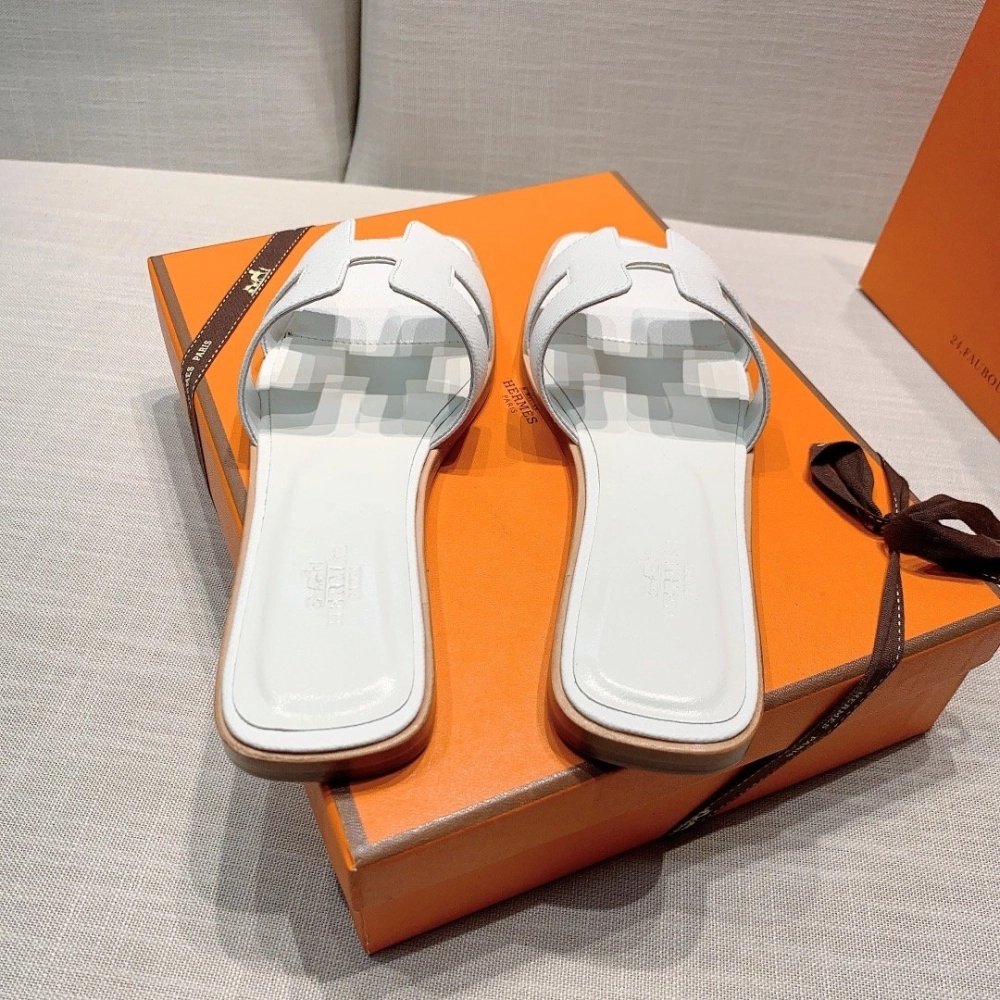 Hermes flat slides summer shoes_26