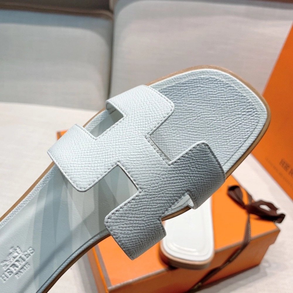 Hermes flat slides summer shoes_26