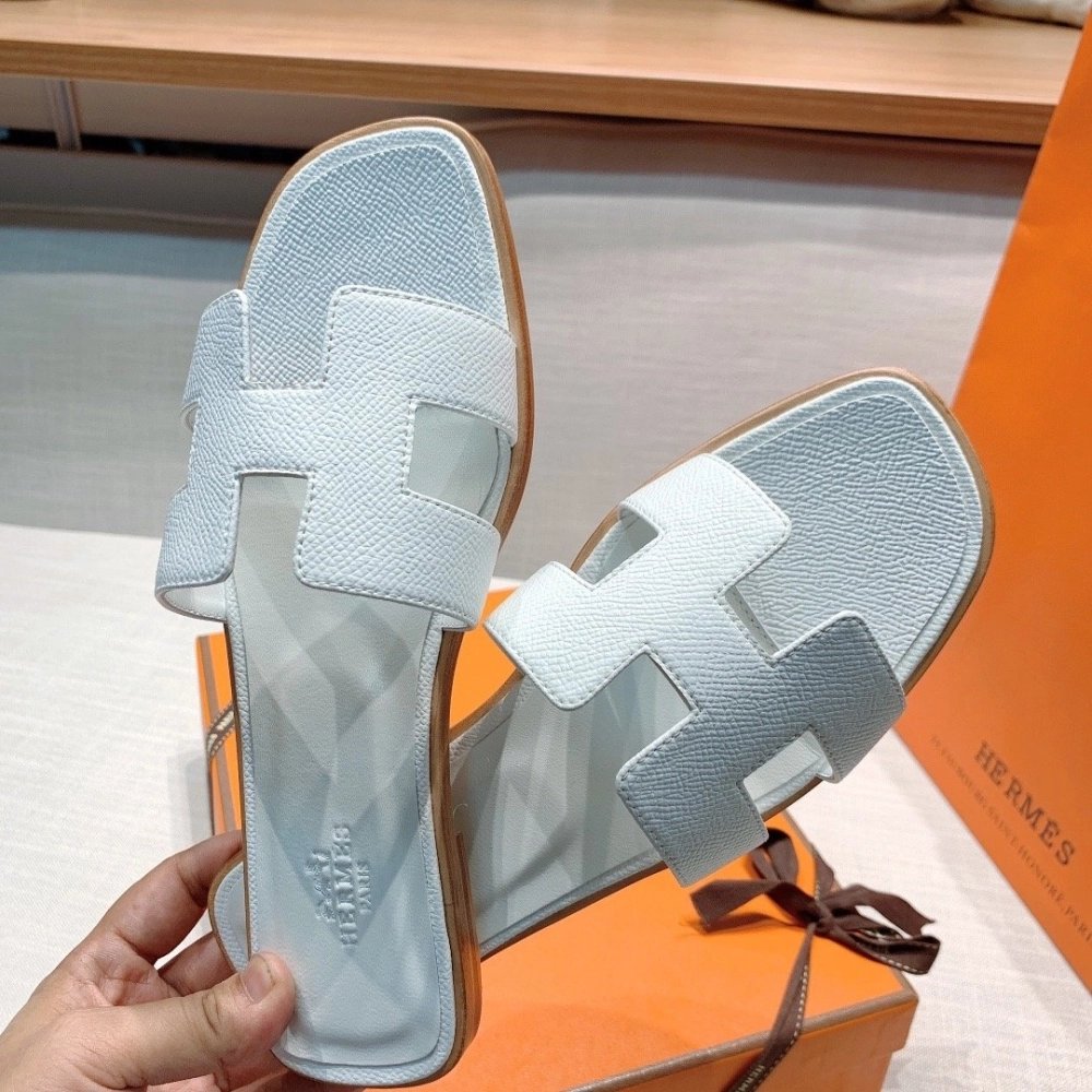 Hermes flat slides summer shoes_26