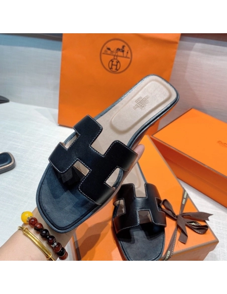 Hermes flat slides summer shoes_30