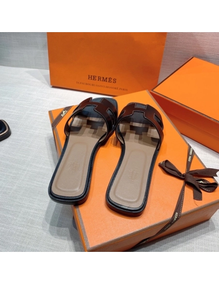 Hermes flat slides summer shoes_30
