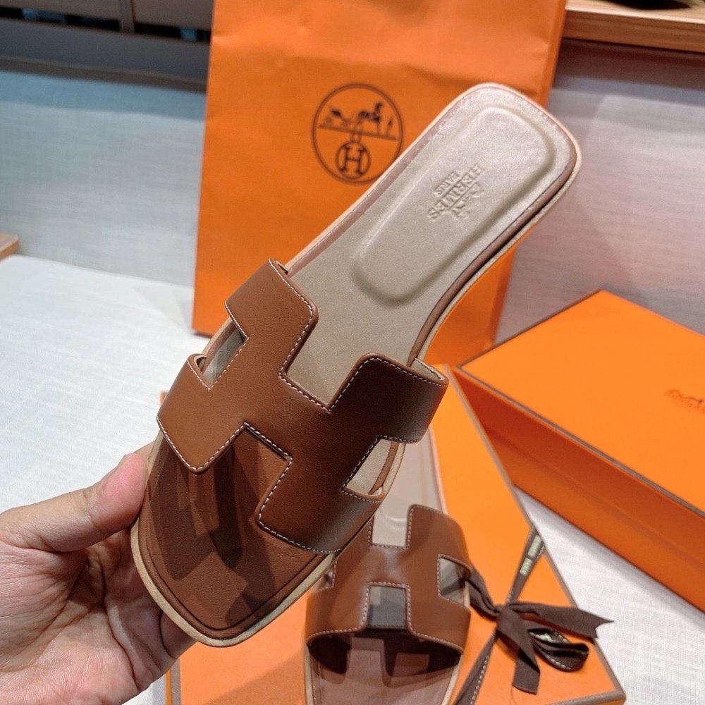Hermes flat slides summer shoes_31