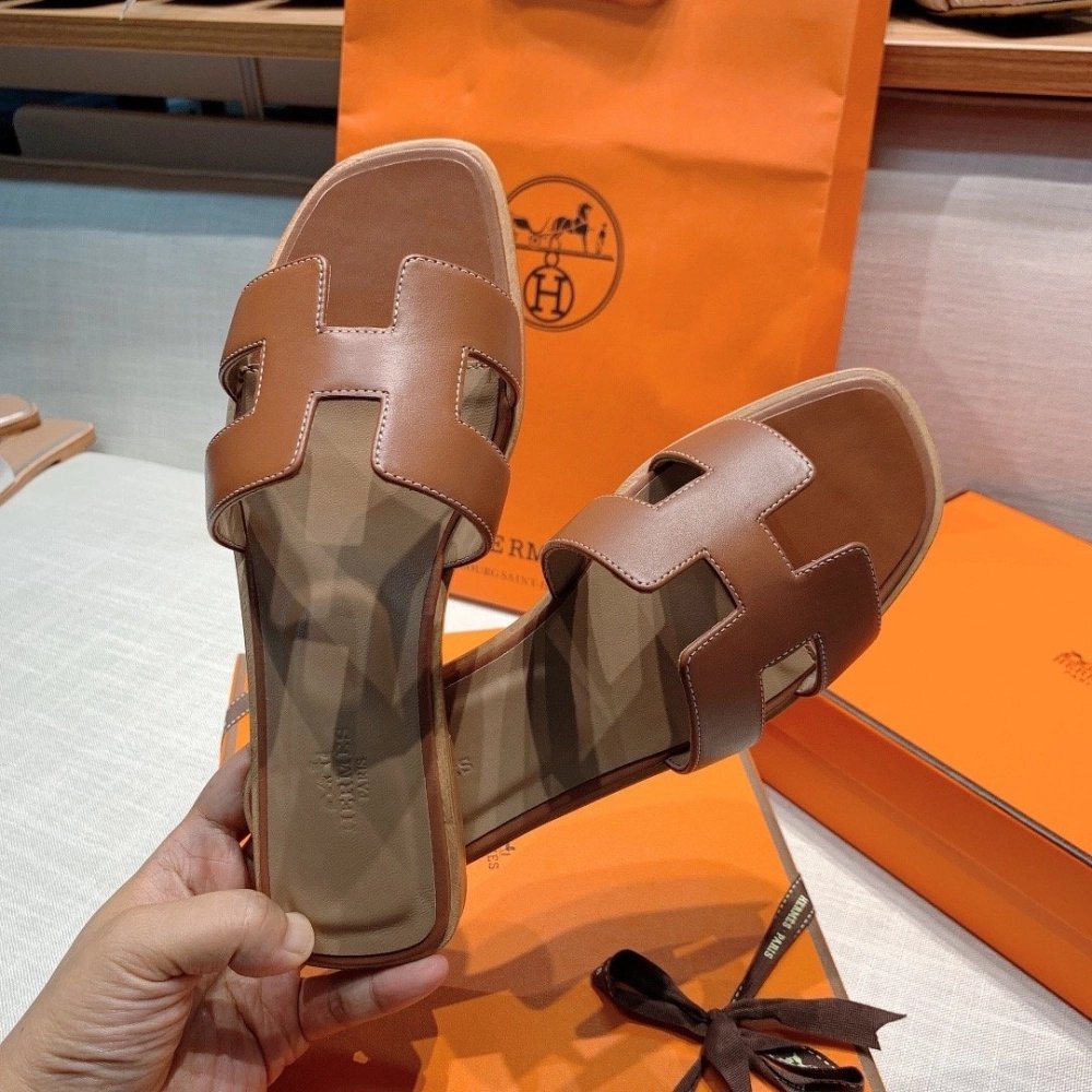Hermes flat slides summer shoes_31