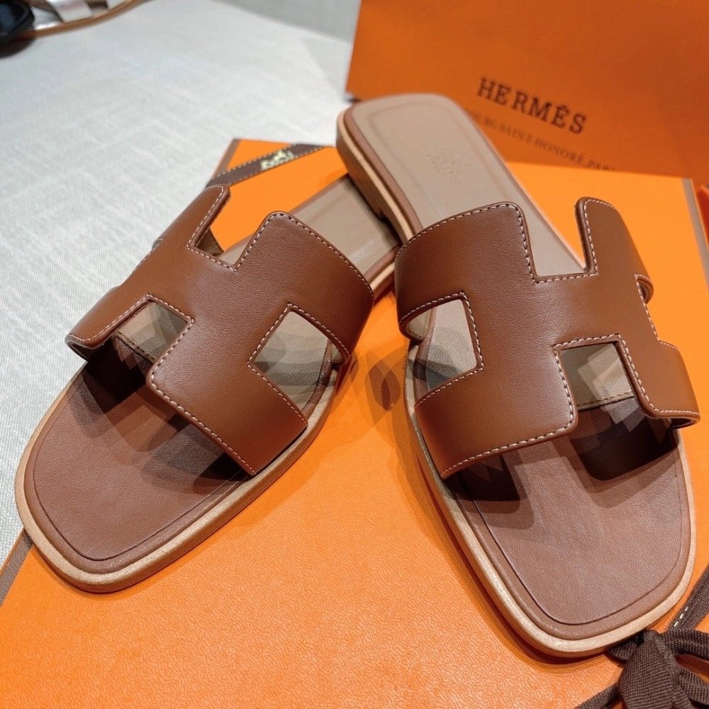 Hermes flat slides summer shoes_31