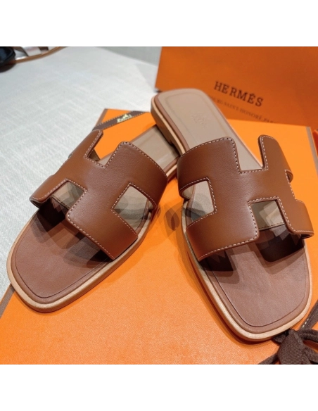 Hermes flat slides summer shoes_31