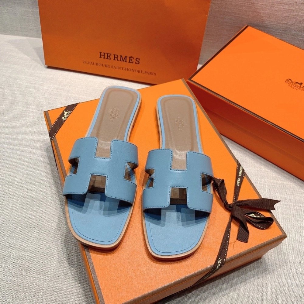 Hermes flat slides summer shoes_32