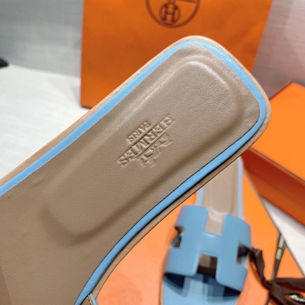 Hermes flat slides summer shoes_32