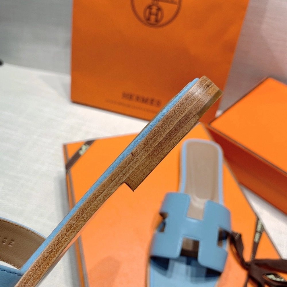 Hermes flat slides summer shoes_32
