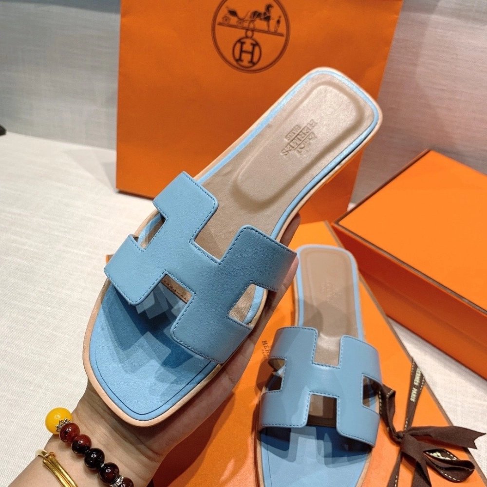 Hermes flat slides summer shoes_32