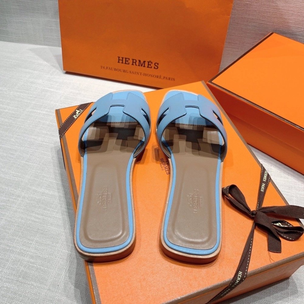 Hermes flat slides summer shoes_32