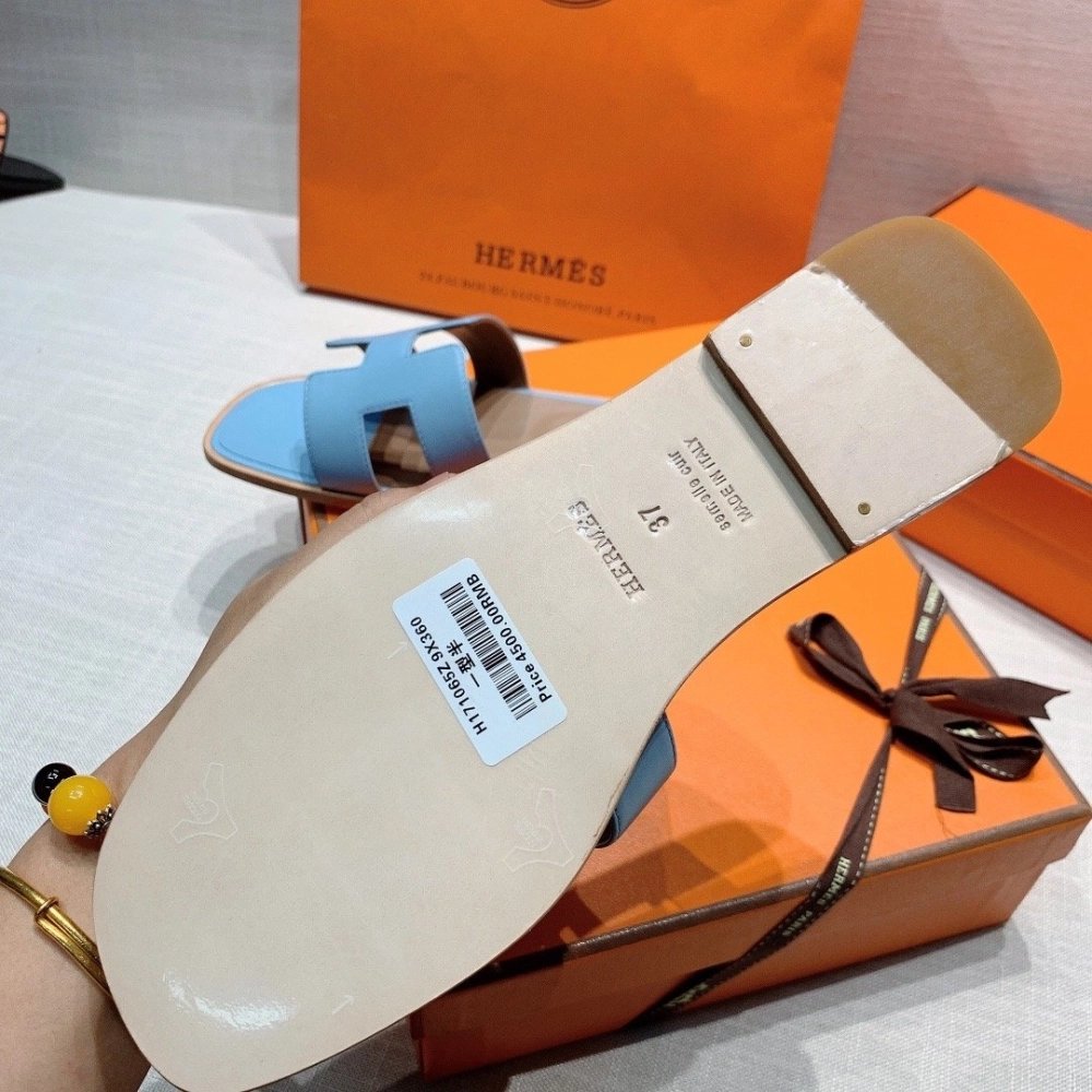 Hermes flat slides summer shoes_32