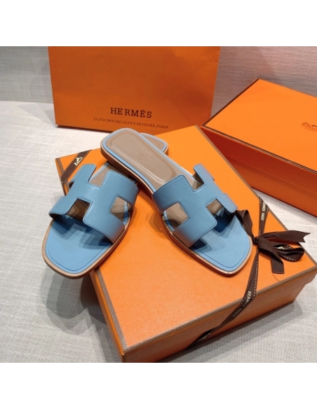 Hermes flat slides summer shoes_32