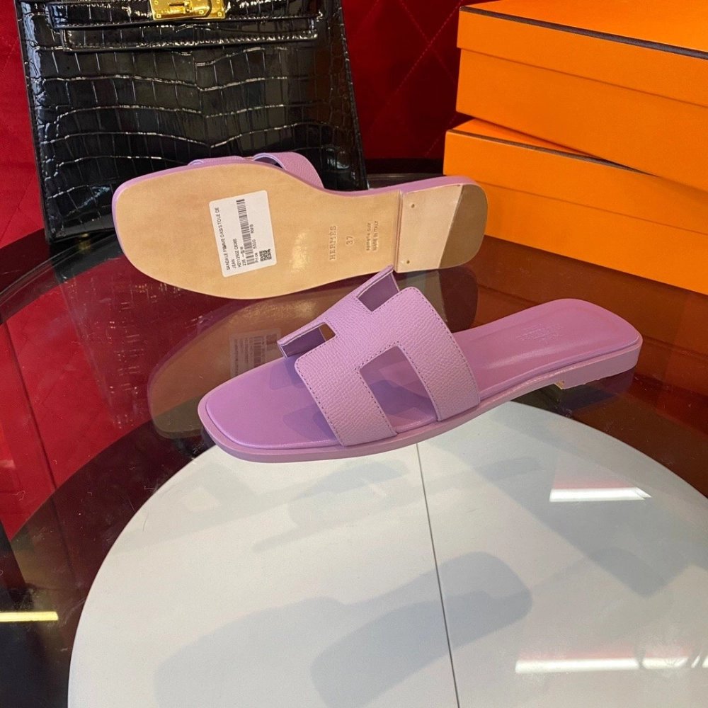 Hermes flat slides summer shoes_5