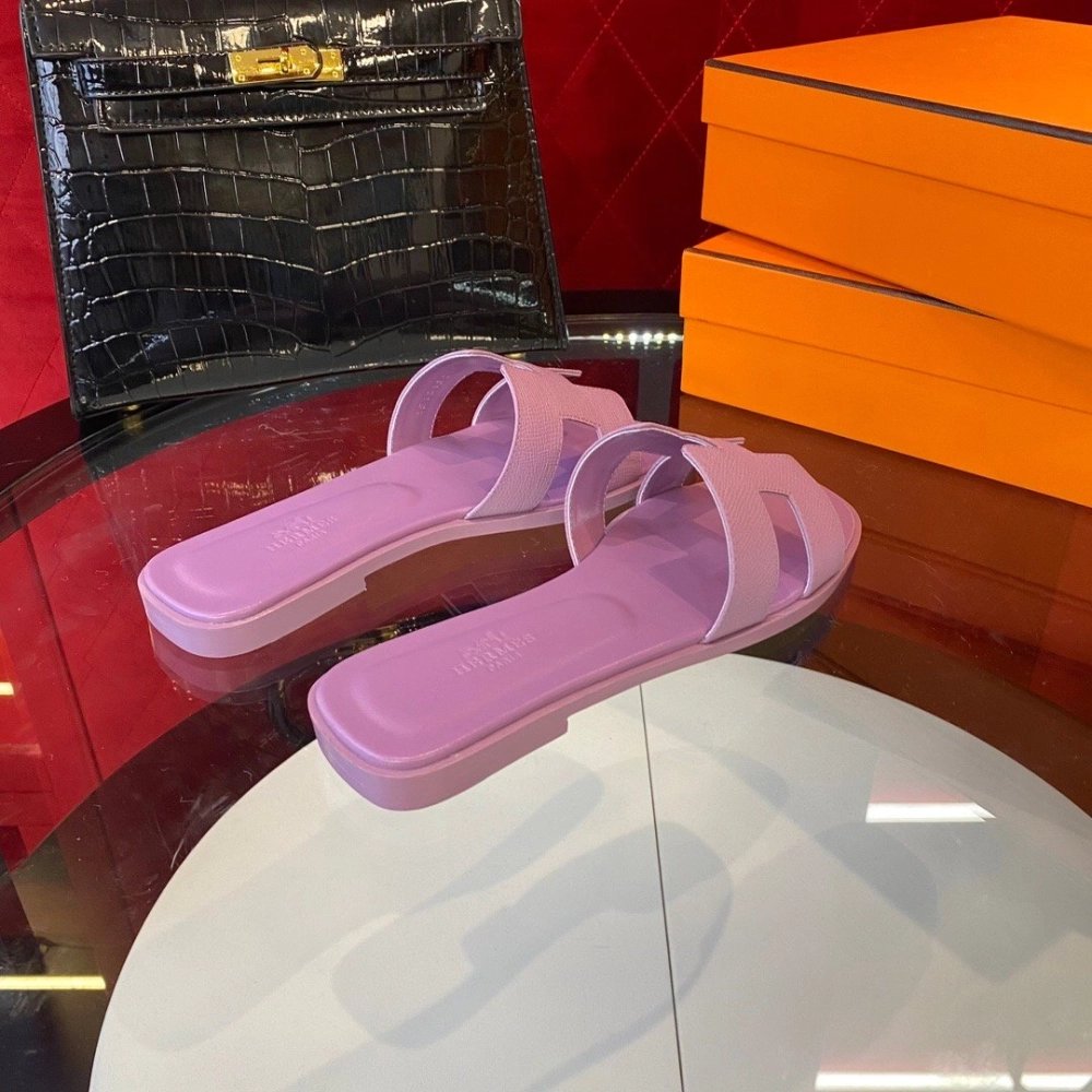 Hermes flat slides summer shoes_5