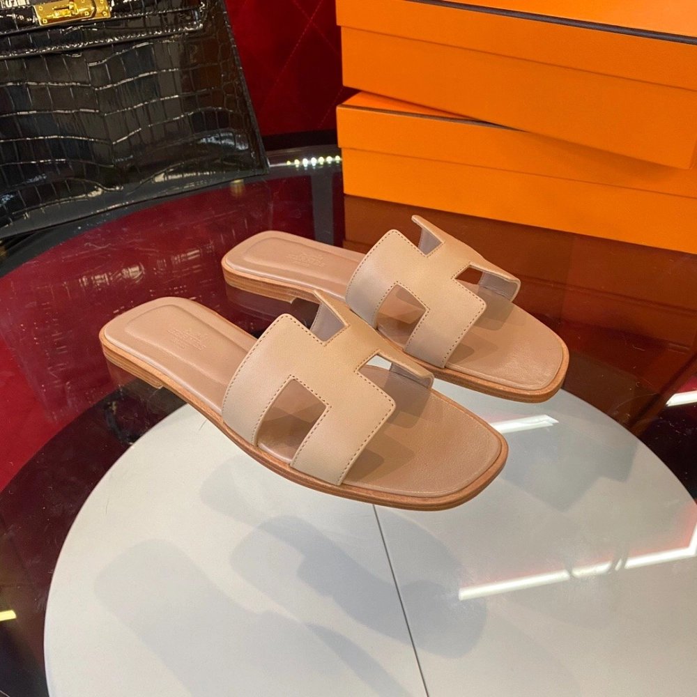 Hermes flat slides summer shoes_6