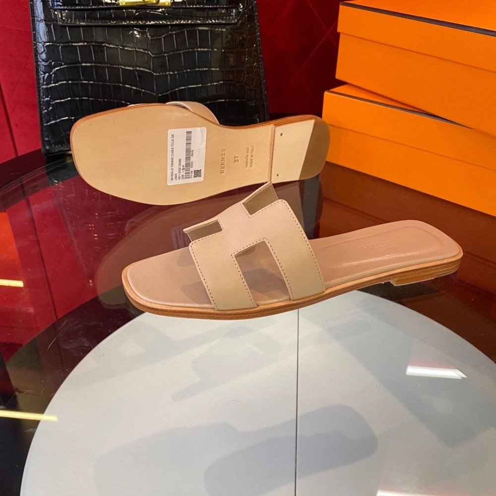 Hermes flat slides summer shoes_6