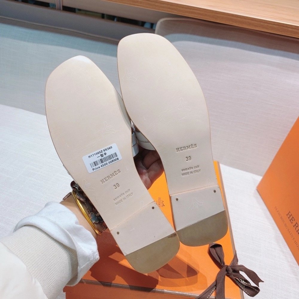 Hermes flat slides summer shoes_7