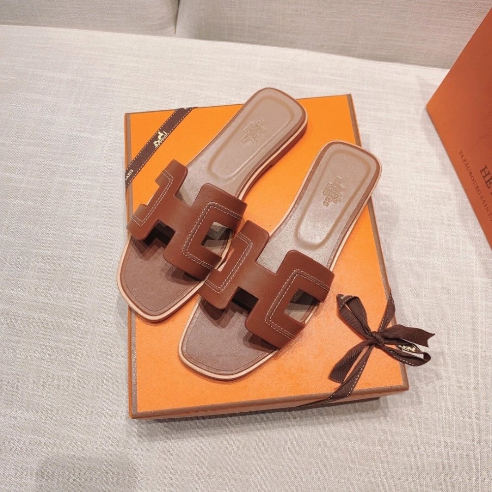 Hermes flat slides summer shoes_7