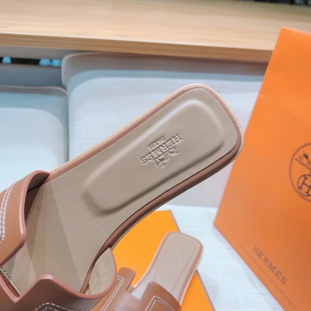 Hermes flat slides summer shoes_7