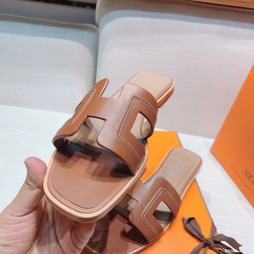 Hermes flat slides summer shoes_7