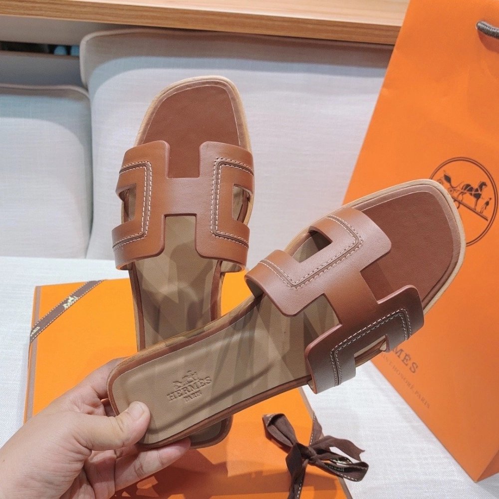 Hermes flat slides summer shoes_7