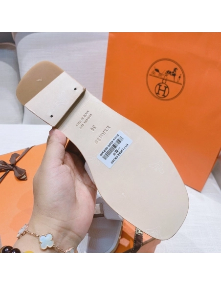 Hermes flat slides summer shoes_8