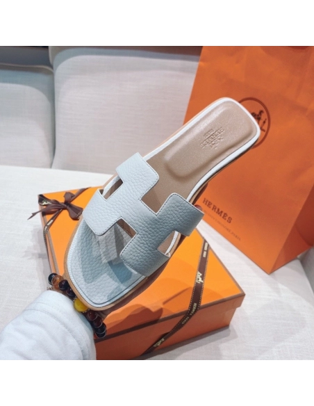 Hermes flat slides summer shoes_8