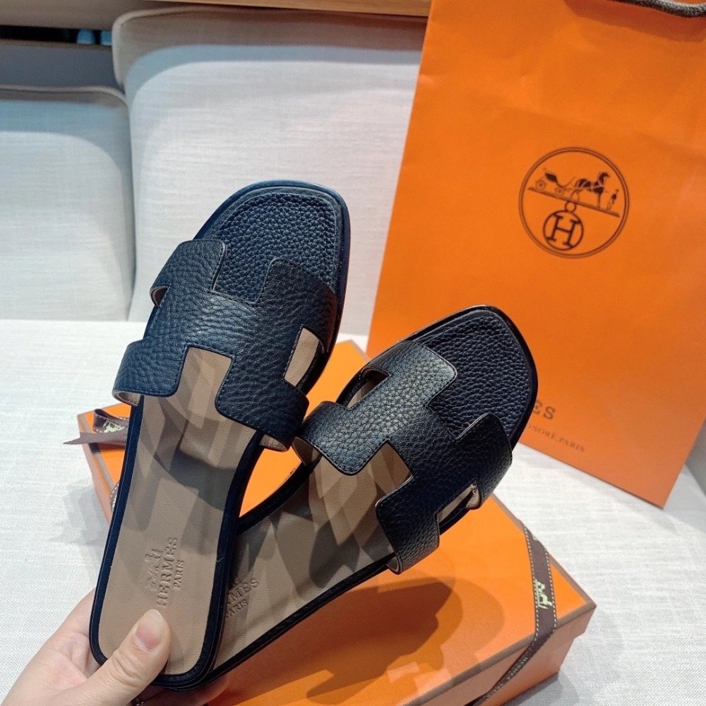 Hermes flat slides summer shoes_8
