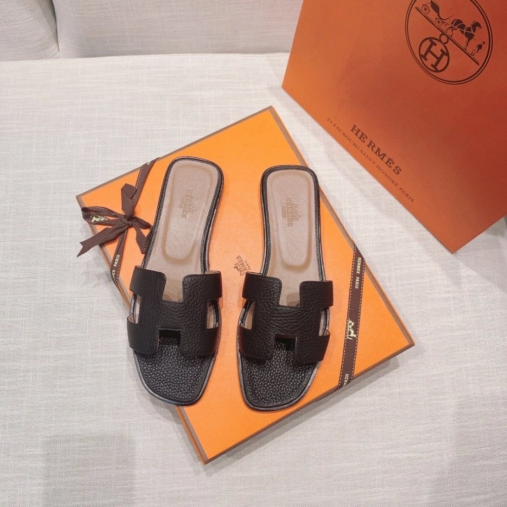 Hermes flat slides summer shoes_8