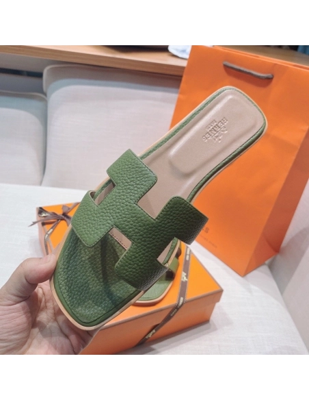 Hermes flat slides summer shoes_8
