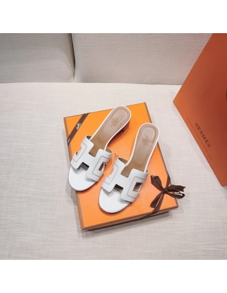 Hermes mid-heel slides
