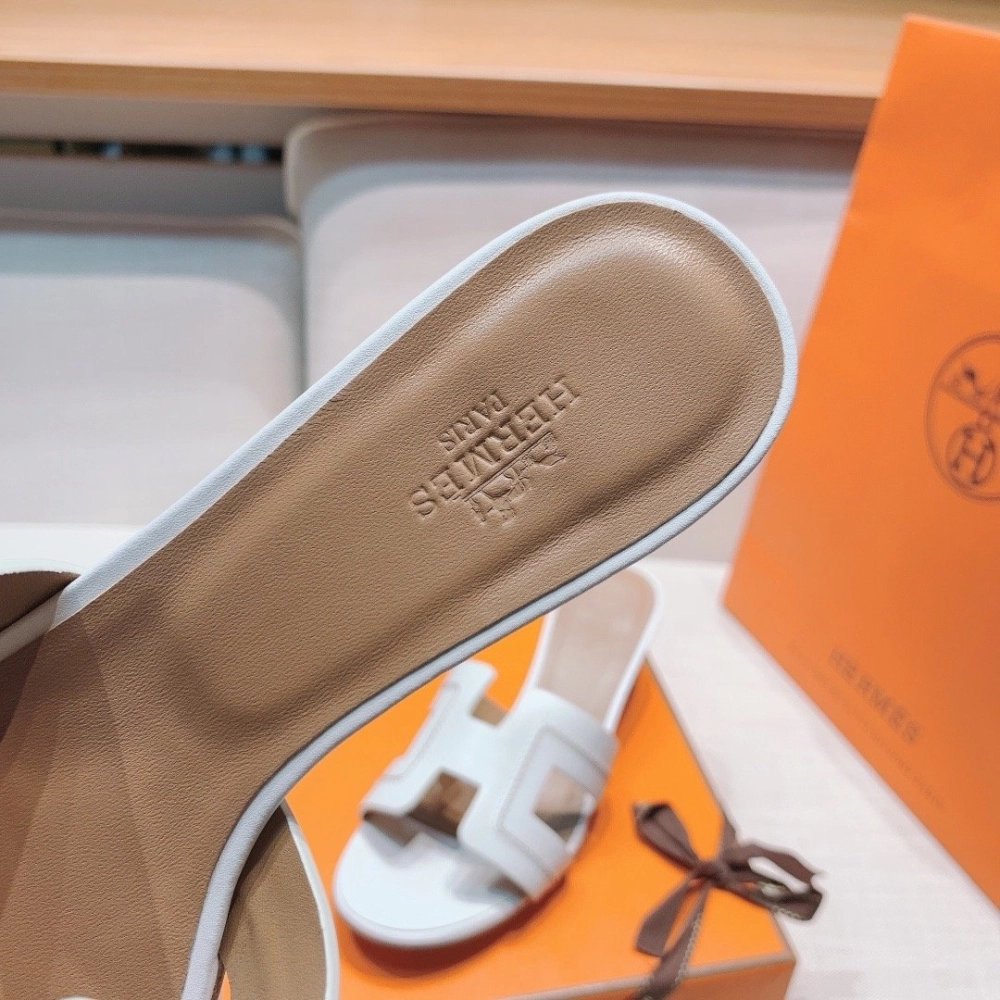 Hermes mid-heel slides