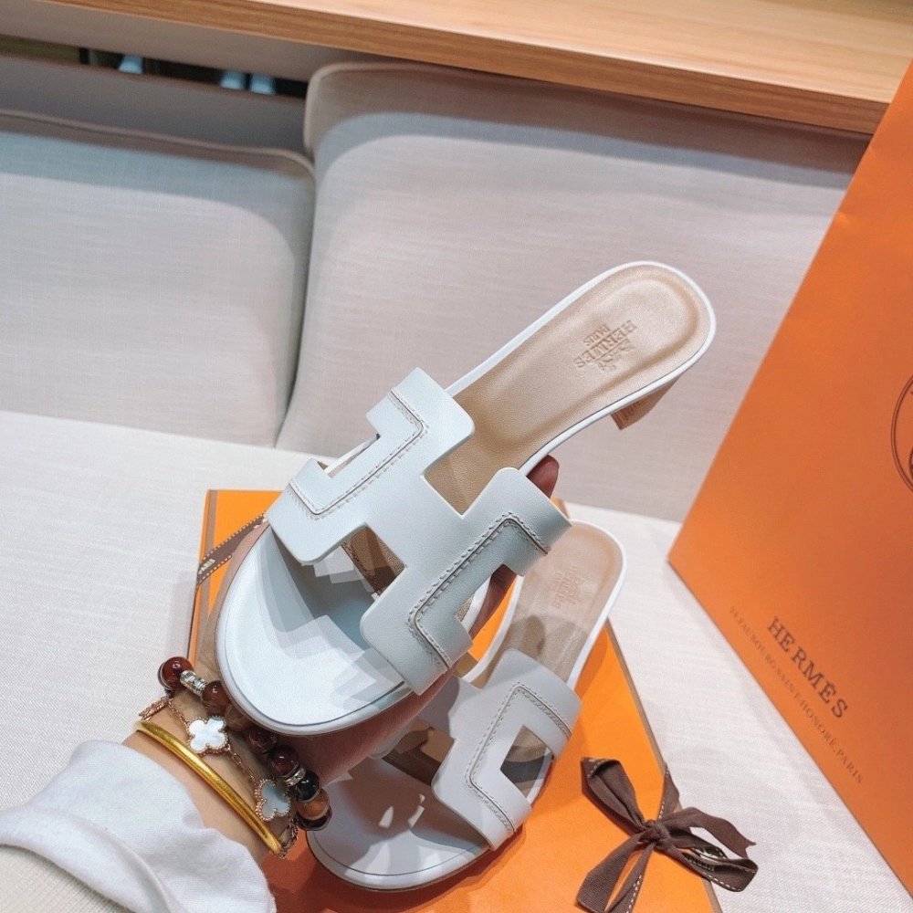 Hermes mid-heel slides