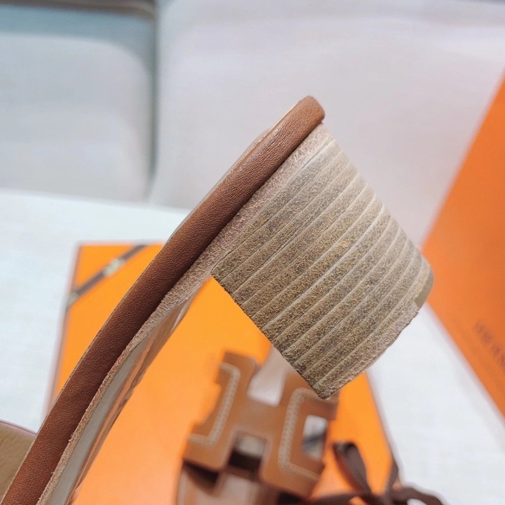 Hermes mid-heel slides