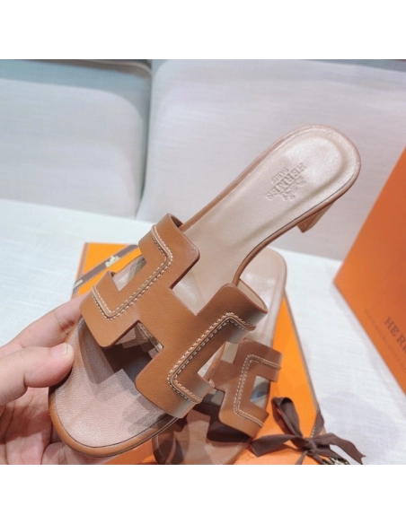 Hermes mid-heel slides