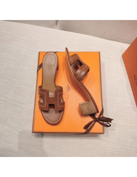 Hermes mid-heel slides